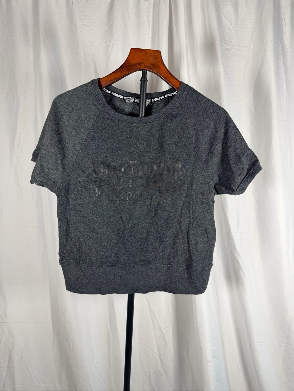 Victoria’s Secret Sport Charcoal Short-Sleeve Sweatshirt Top